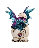 Fc Design "2-pc Set" 5.25"W Blue Dragon Baby Hatchling in Egg Figurine Statue Ornament Home Room Office Decor and Perfect Ideas for Housewarming, Holi