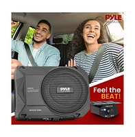 Pyle 10” 900W Slim Active Car Subwoofer, Low-Profile, Under-Seat Installation