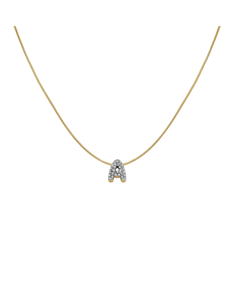 Rosefield Crystal Letter Necklace 14K Yellow Gold Plated Stainless Steel