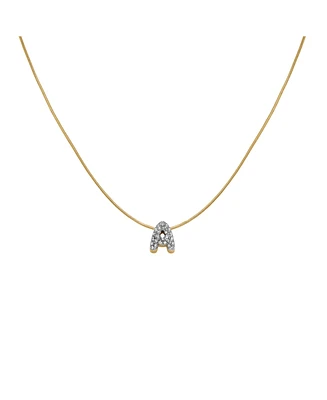 Rosefield Crystal Letter Necklace 14K Yellow Gold Plated Stainless Steel