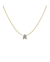 Rosefield Crystal Letter Necklace 14K Yellow Gold Plated Stainless Steel