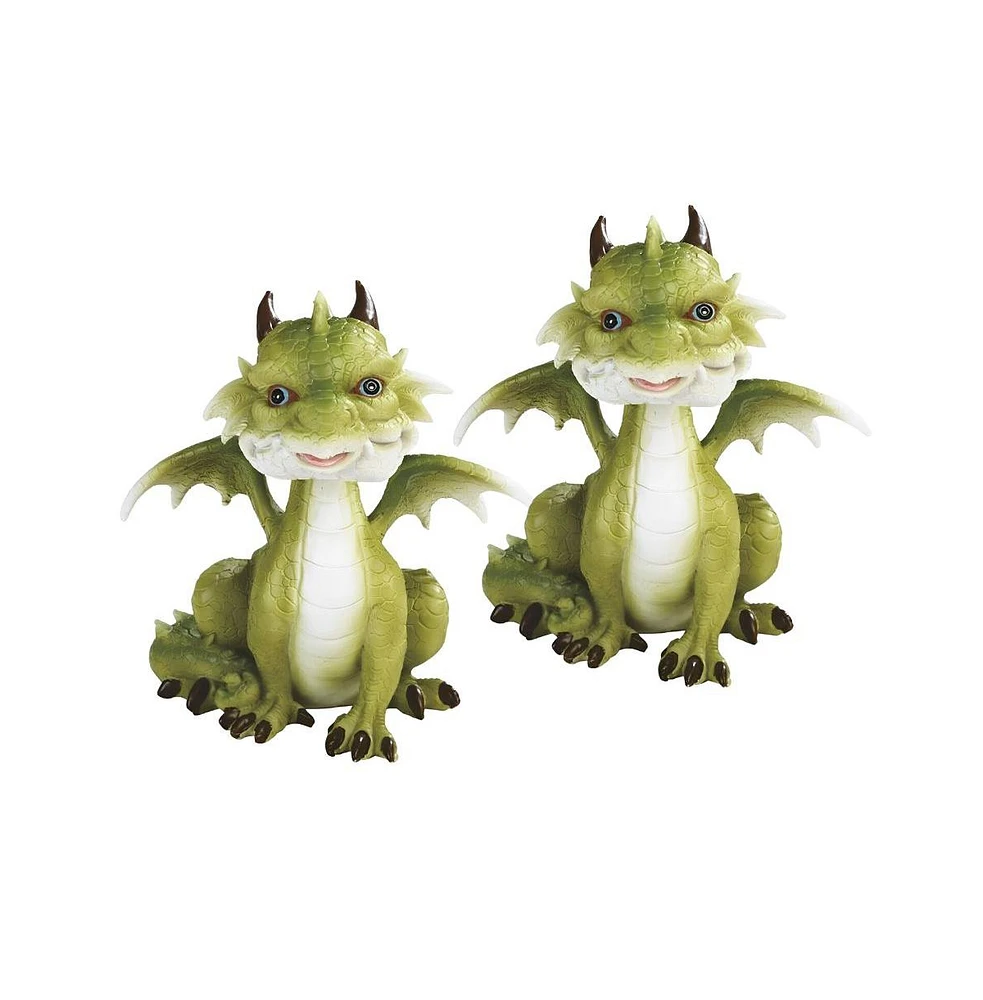 Fc Design "2-pc Set" 5.25"H Cute Green Dragon Figurine Statue Ornament Home Room Office Decor and Perfect Ideas for Housewarming, Holidays and Birthda