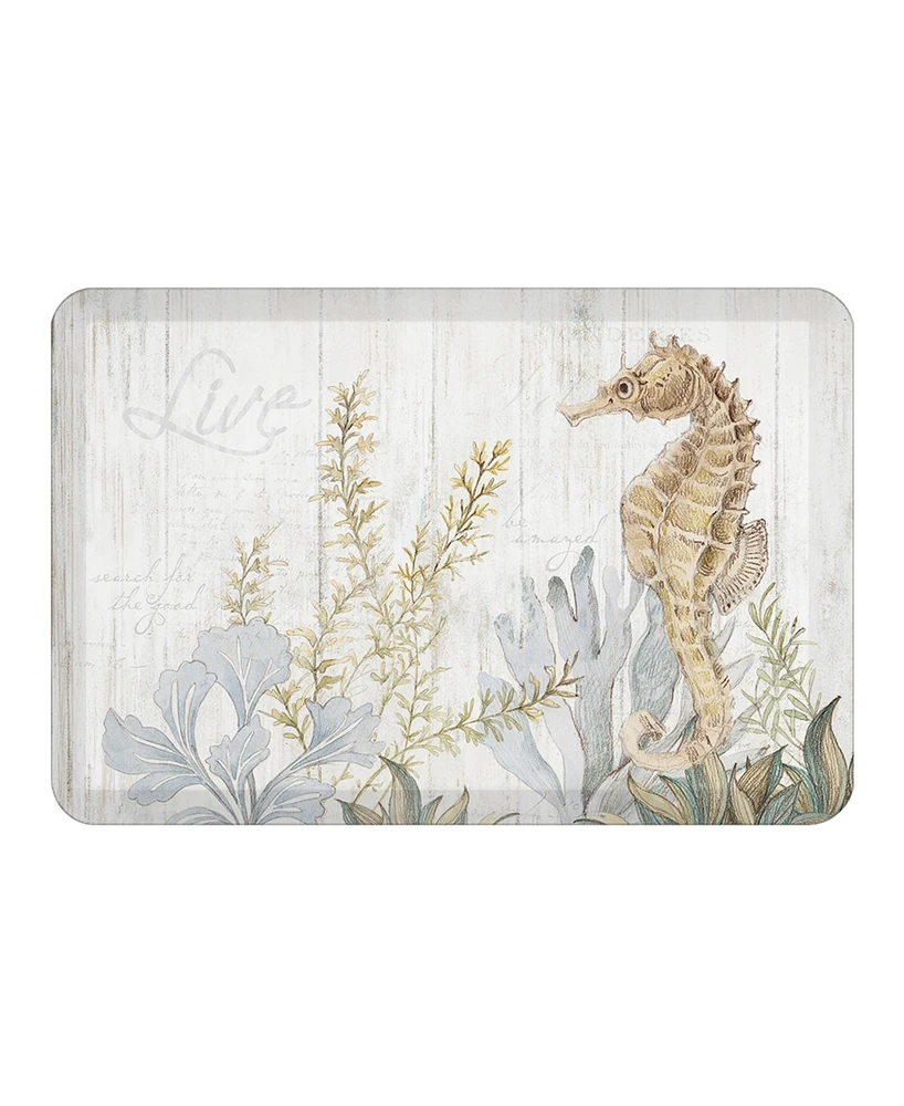 Laural Home Seahorse Seaweed Anti-Fatigue Kitchen Mat, 20" x 30"