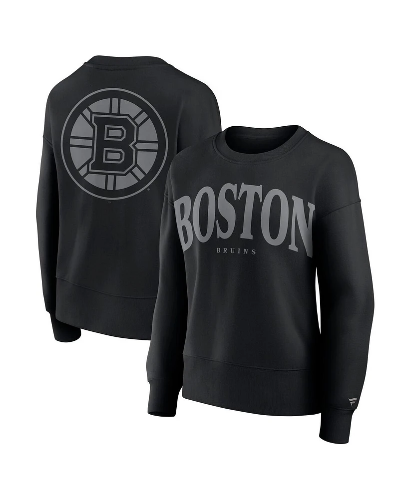 Fanatics Women's Black Boston Bruins Elements Flow Pullover Sweatshirt