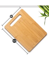 Bambusi Bamboo Wood Cutting Board Set - Chopping Board with Juice Groove for Meat, Cheese & Vegetables - Butcher Block, Cheese & Charcuterie Board