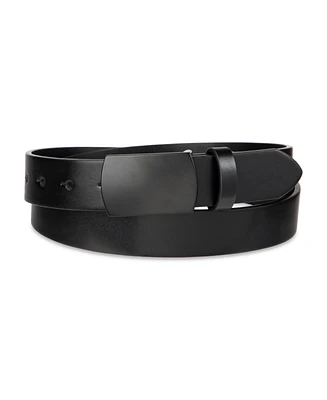 Alfani Men's Dress Casual Matte Black Plaque Buckle Belt