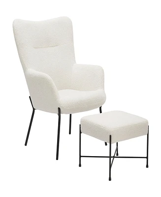 Lumisource 2-Pc. Metal Izzy Industrial Lounge Chair and Ottoman Set