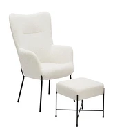 Lumisource 2-Pc. Metal Izzy Industrial Lounge Chair and Ottoman Set