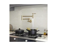 Casainc Contemporary Wall Mount Swing Arm Folding Pot Filler Kitchen Faucet