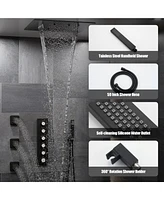 Casainc Thermostatic Complete Rainfall Shower System with Rough in-Valve and Body Spray