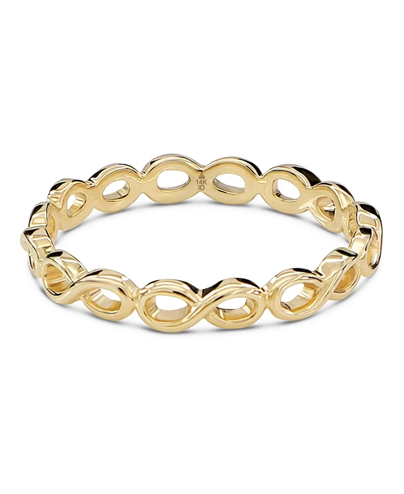 Devata Infinity Ring in 14K Gold, Size 8, approx. 1.7 grams.