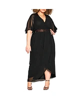 City Chic Plus Size Sequin Demi Maxi Dress