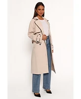 Petal and Pup Women's Cayenne Contrast Binding Trench Coat