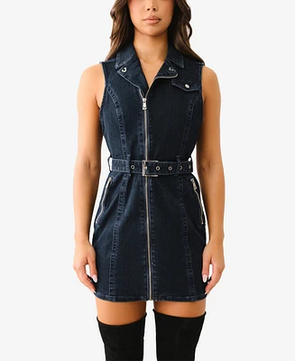 True Religion Women's Denim Moto Dress