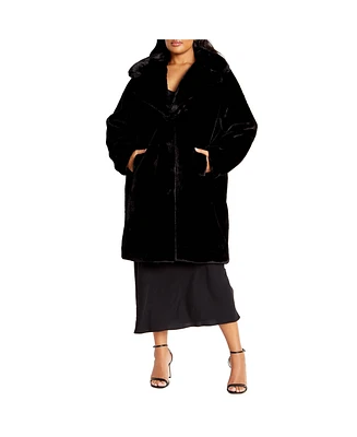City Chic Plus Remi Faux Fur Coat