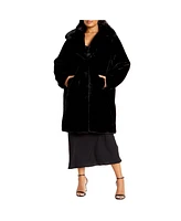 City Chic Plus Remi Faux Fur Coat