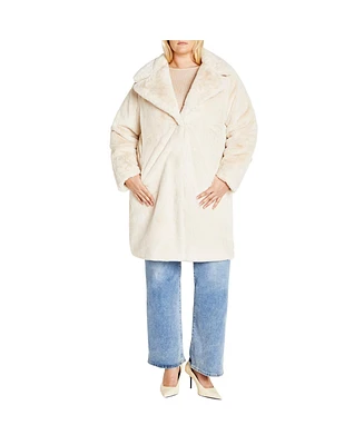 City Chic Plus Size Remi Faux Fur Coat