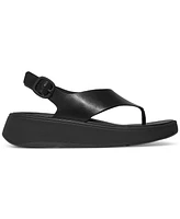 FitFlop Women's F-Mode Leather Flatform Back Strap T-Post Sandals