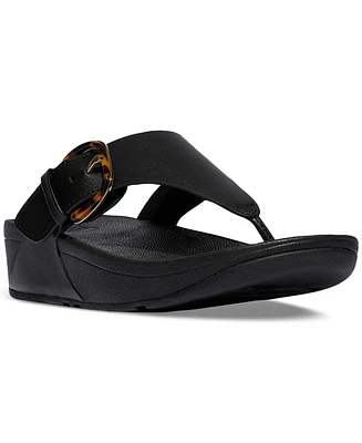 FitFlop Women's Lulu Resin-Buckle Leather Sandals