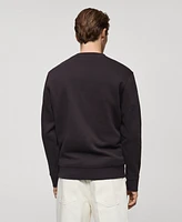 Mango Men's Embroidered Cotton Sweatshirt