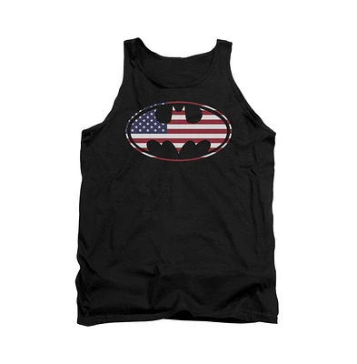 Batman Men's American Flag Oval Adult Tank Top