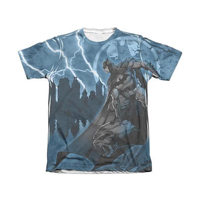 Batman Men's Lightning Strikes Adult Poly/Cotton Short Sleeve Tee / T-Shirt