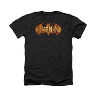 Batman Men's Fiery Shield Adult Heather Tee / T-Shirt