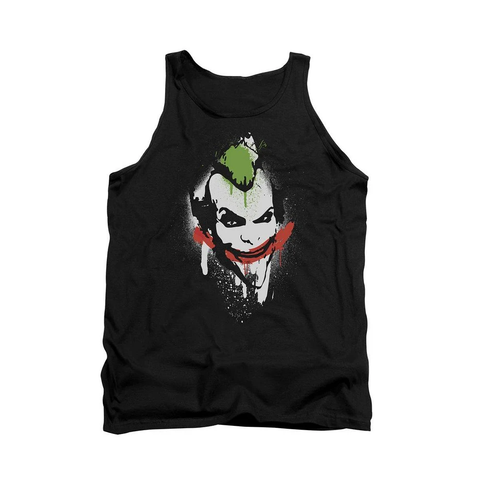 Batman Men's Arkham City Spraypaint Smile Adult Tank Top