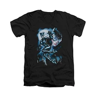 Batman Men's Moonlight Cat Short Sleeve Adult V Neck Tee / T-Shirt