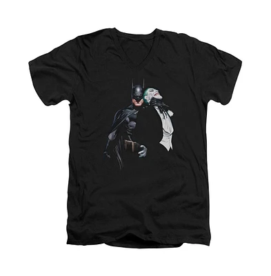 Batman Men's Joker Choke Short Sleeve Adult V Neck Premium Cotton Tee / T-Shirt