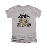 Black Adam Men's Contrast Group Short Sleeve Adult V Neck Premium Cotton Tee / T-Shirt