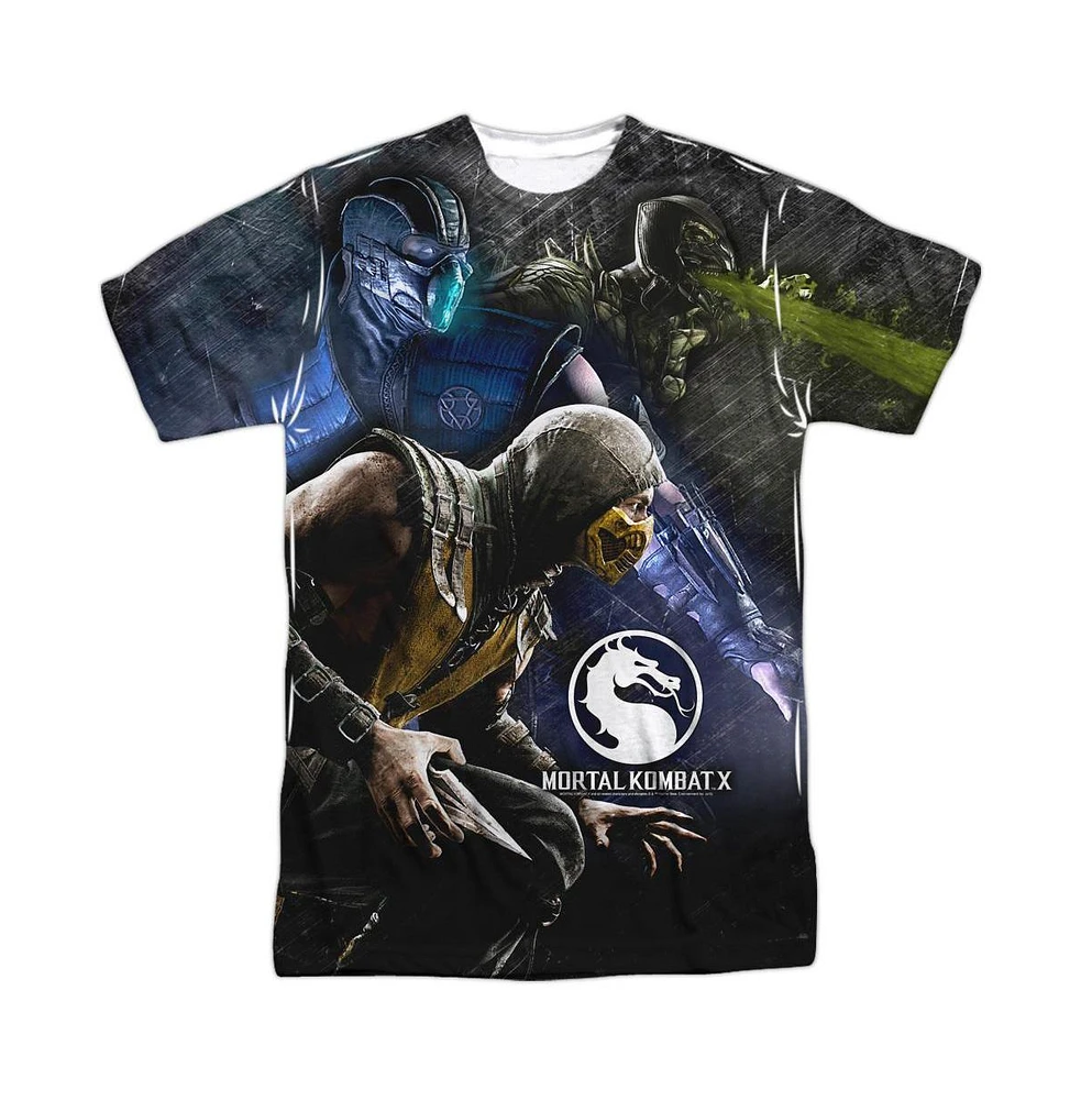 Mortal Kombat X Men's Three Of A Kind Short Sleeve Adult Poly Crew Tee / T-Shirt