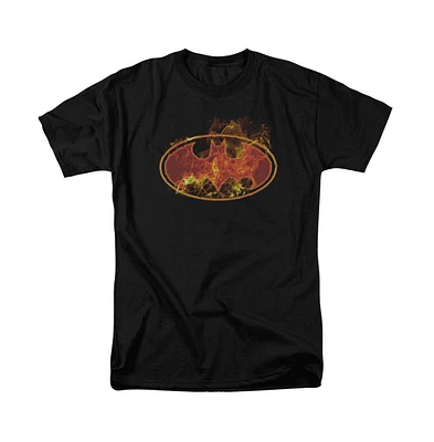 Batman Big & Tall Flames Logo Short Sleeve Adult Tee / T-Shirt