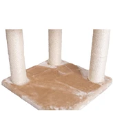 Armarkat 3-Level Real Wood Cat Tower for Kittens Play with Perch and Condo, Beige A4801