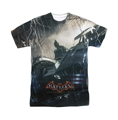 Batman Men's Arkham Knight Into The Night Short Sleeve Adult Poly Crew Tee / T-Shirt