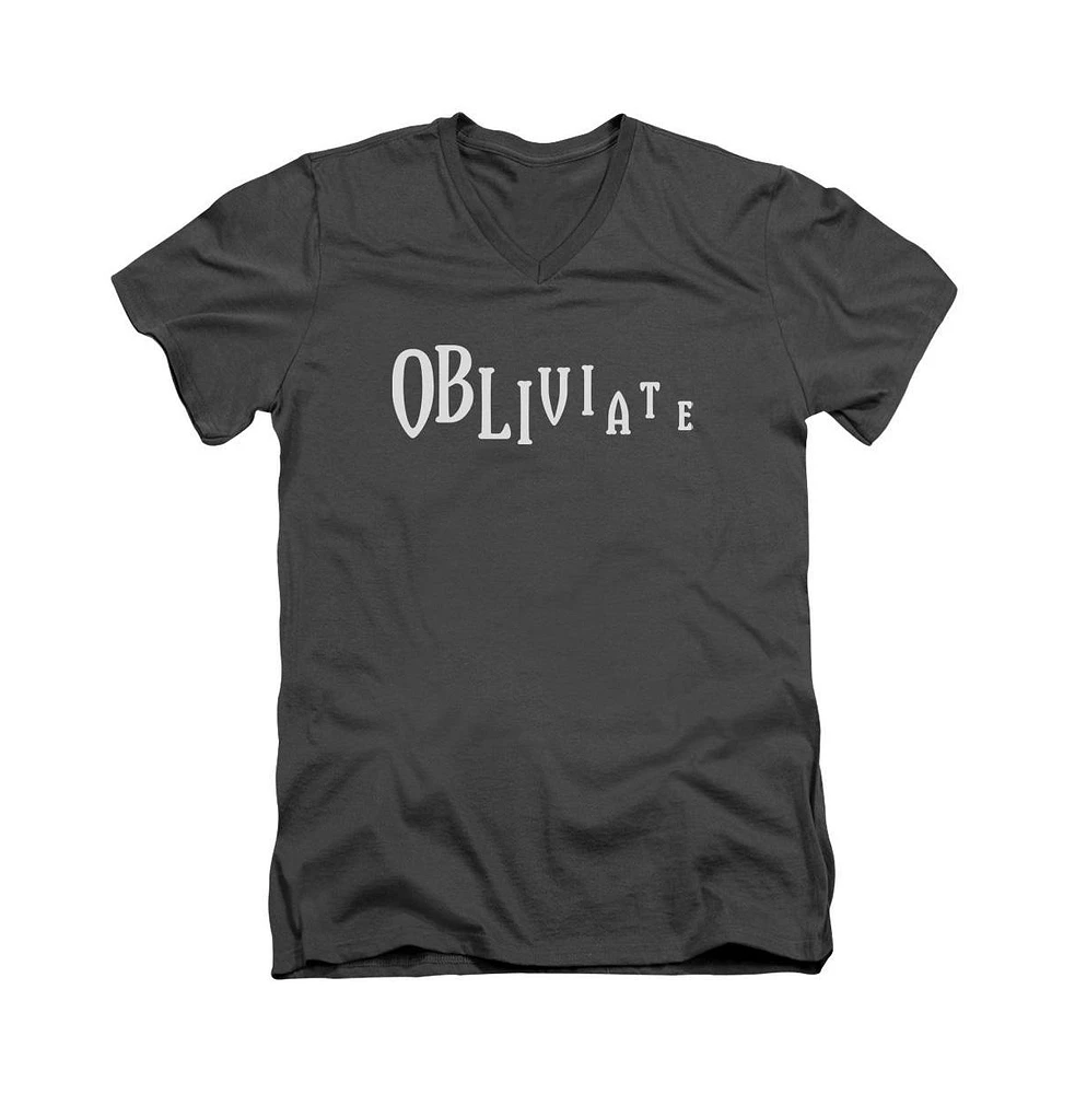 Harry Potter Men's Obliviate Short Sleeve Adult V Neck Premium Cotton Tee / T-Shirt