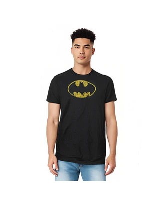 Batman Mens Classic Logo Distressed Adult Heather Tee / T-Shirt