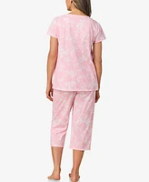 Aria Women's Short Sleeve Capri Pajama Sets