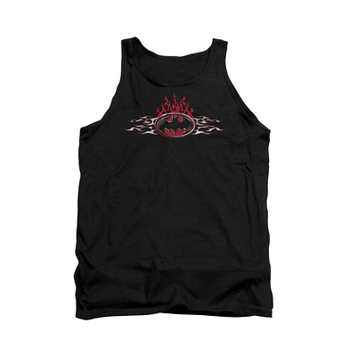 Batman Men's Steel Flames Logo Adult Tank Top