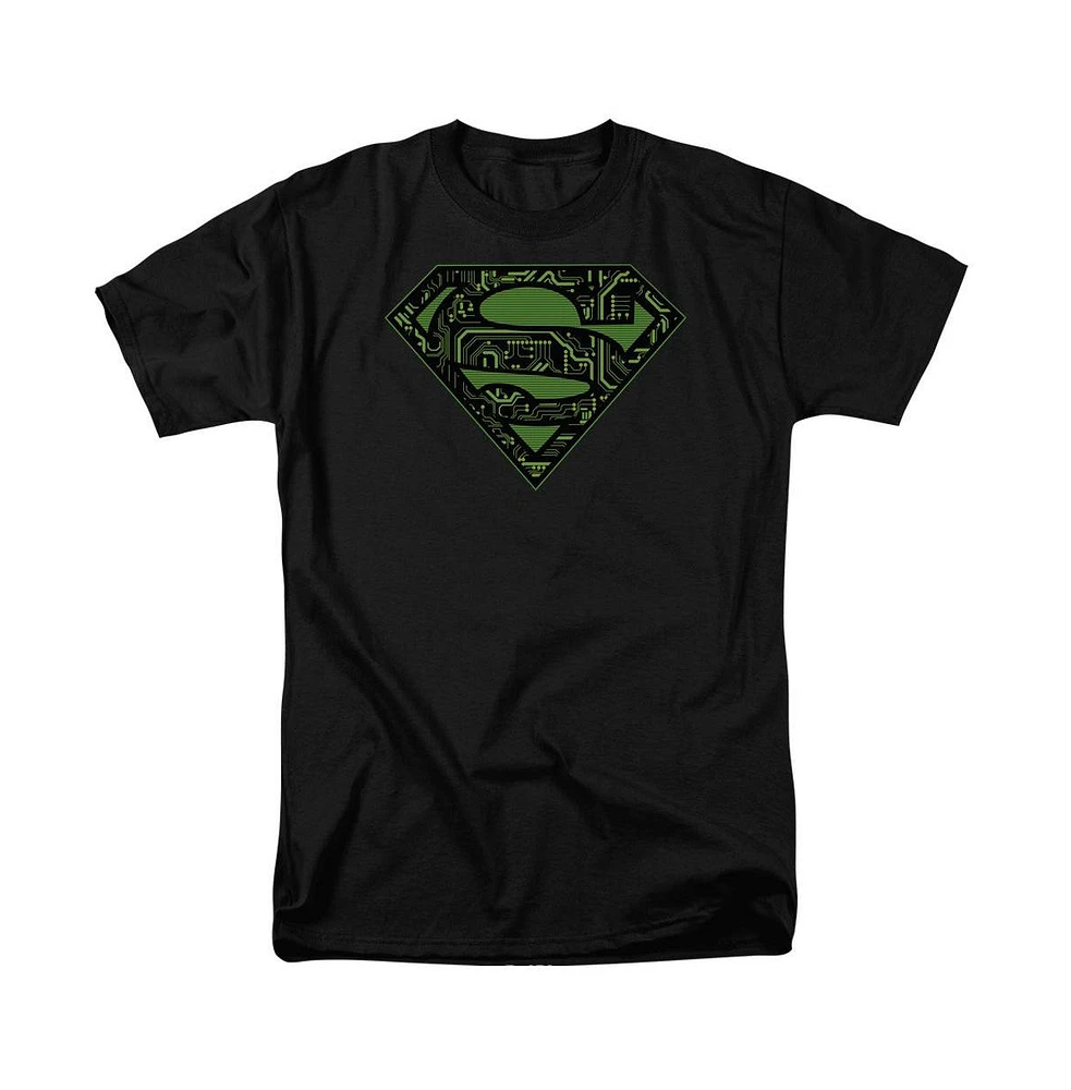 Superman Big & Tall Circuits Shield Short Sleeve Adult Tee / T-Shirt