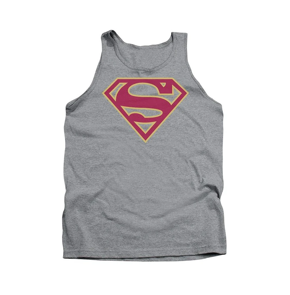 Superman Men's & Gold Shield Adult Tank Top