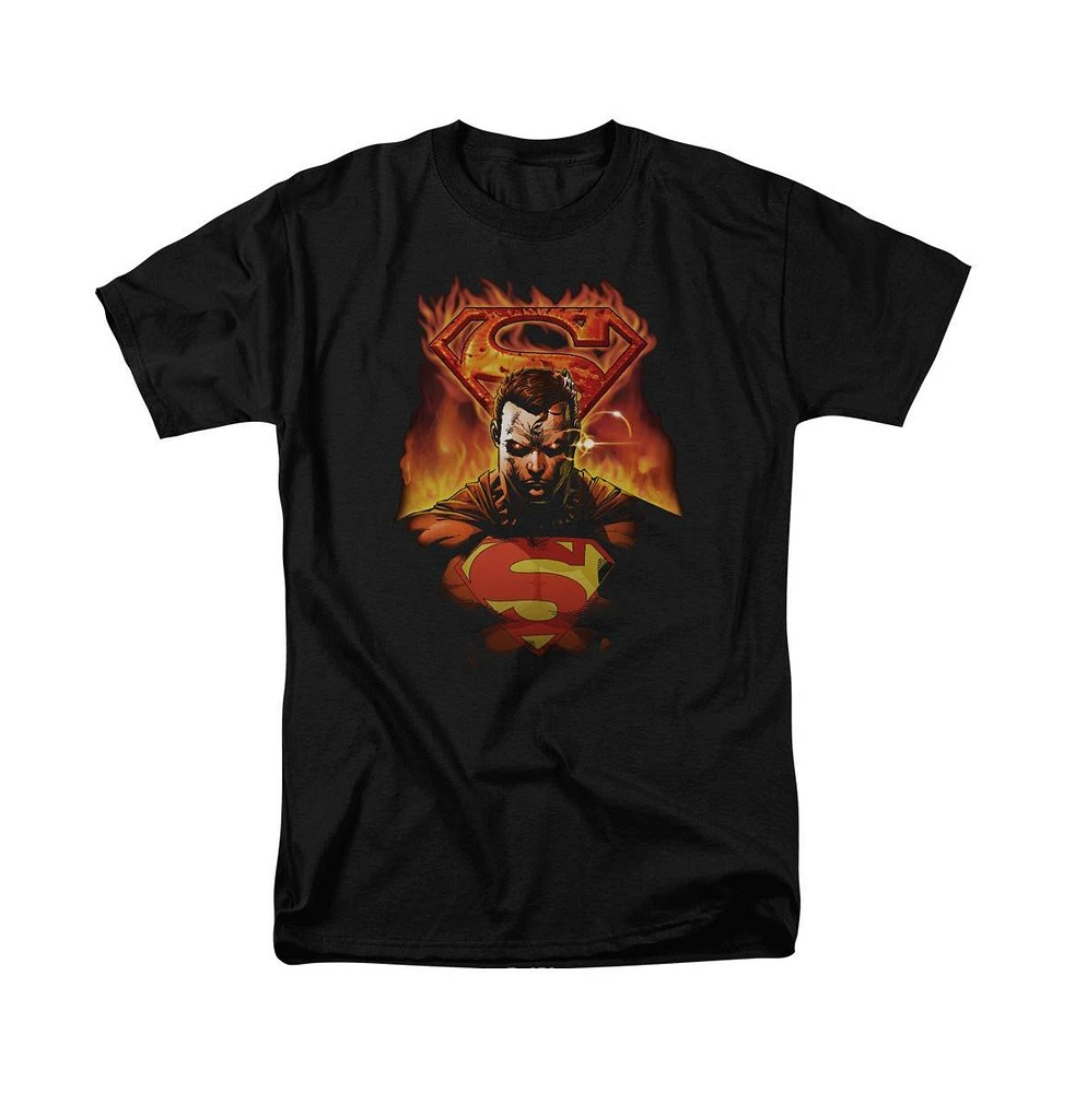 Superman Big & Tall Man On Fire Short Sleeve Adult Tee / T-Shirt