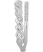 Diamond Twist Double Row Ring (1/5 ct. t.w.) in 10k White Gold