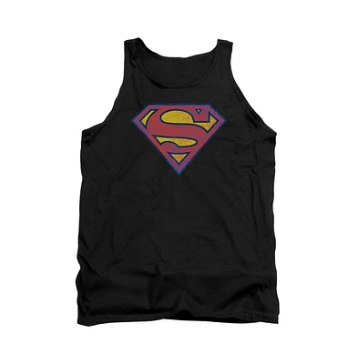 Superman Men's Neon Distress Logo Adult Tank Top