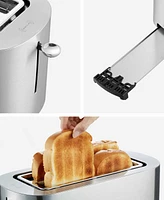 Elite Cuisine Long Slot 4 Slice Toaster, Extra Large Slots for Bagels