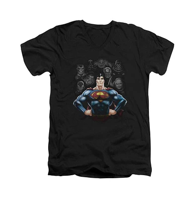 Superman Men's Villains Short Sleeve Adult V Neck Tee / T-Shirt