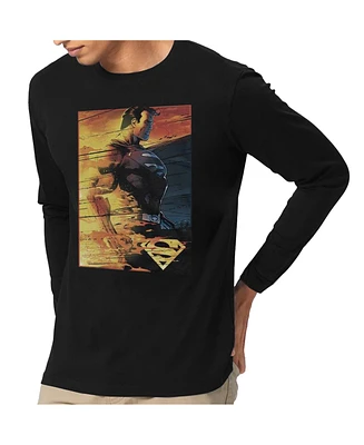 Superman Men's Fireproof Long Sleeve Adult Tee / T-Shirt