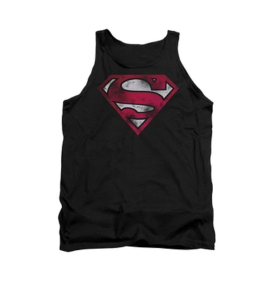 Superman Men's war-torn Shield Adult Tank Top