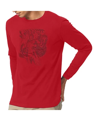 Superman Men's Code Red Long Sleeve Adult Tee / T-Shirt