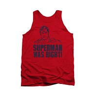 Superman Men's Was Right Adult Tank Top